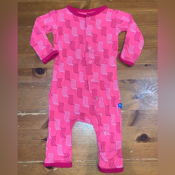 Pink Waves Bamboo Romper size 0-3 months - Picture 1 of 4